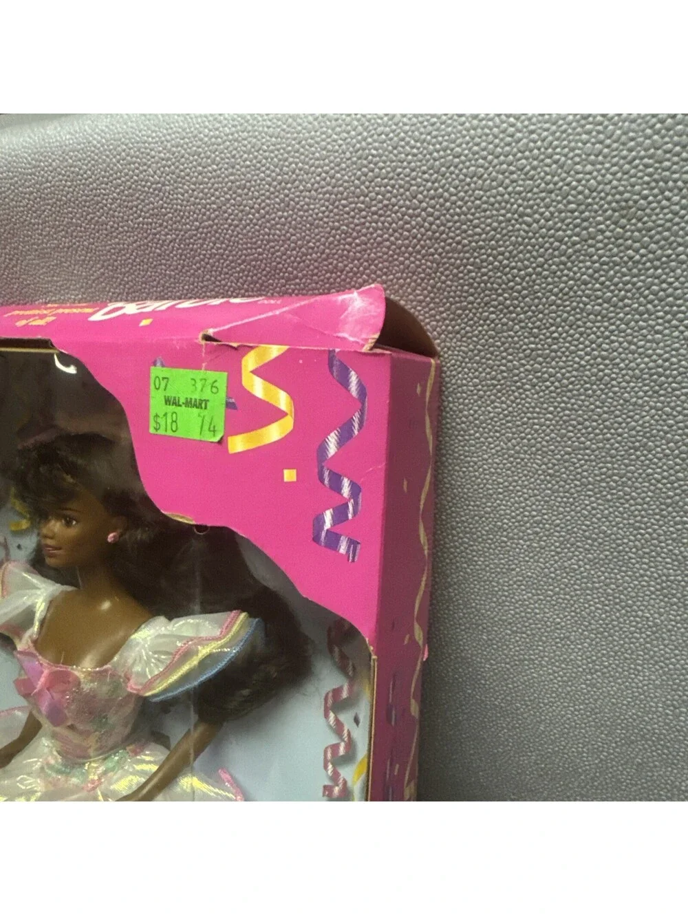 Vintage 1995 Mattel Happy Birthday African American Barbie Doll Damaged Box NRFB